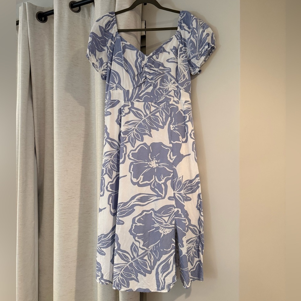 Floral Blue and White Women's Dress